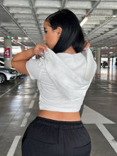 SXY Solid Crop Hooded Tee